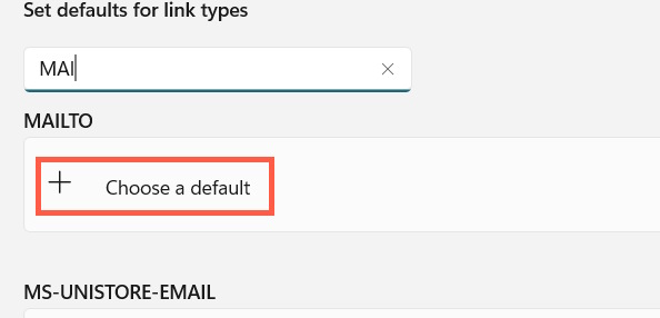 Thiết lập app mail mặc định