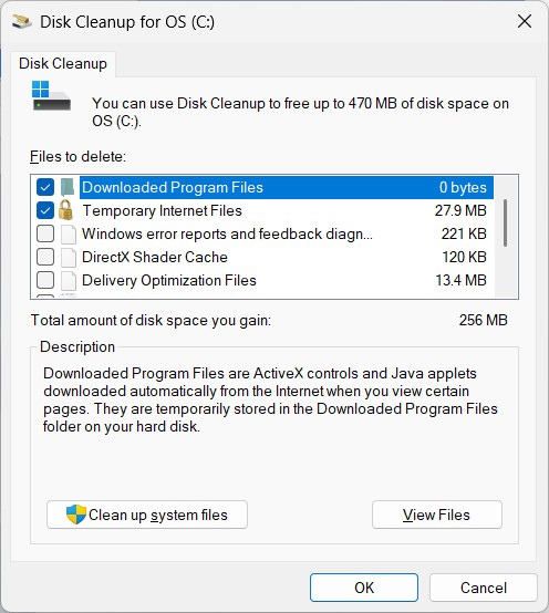 Windows Disk Cleanup dọn dẹp máy tính