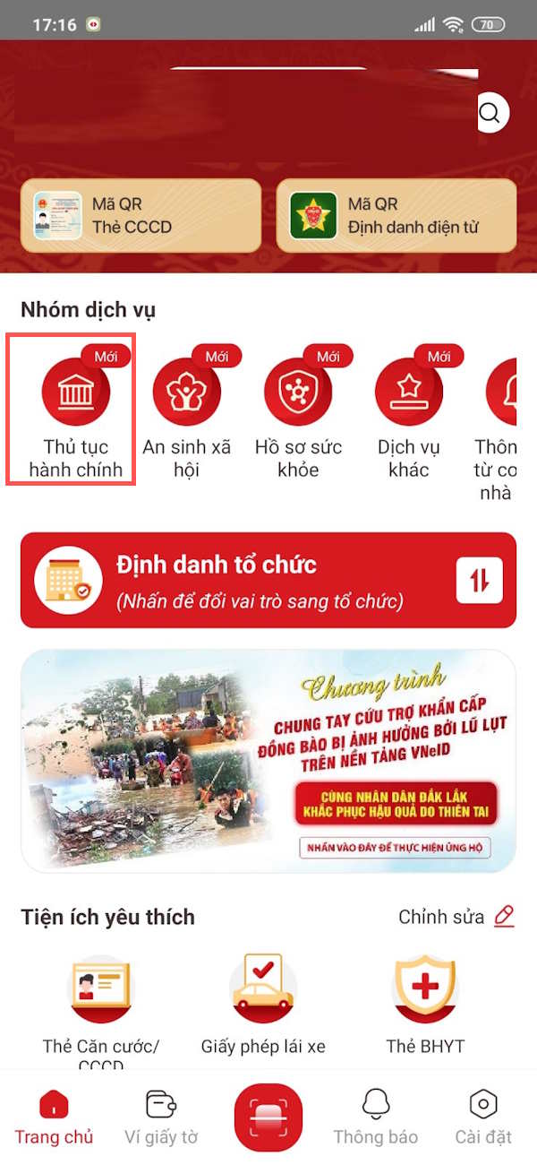 Thông tin hành chính VNeID