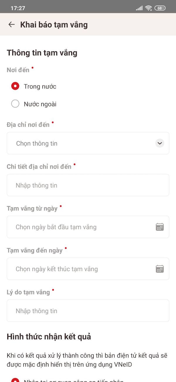 Thông tin tạm vắng