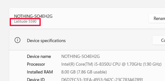Tên model máy tính