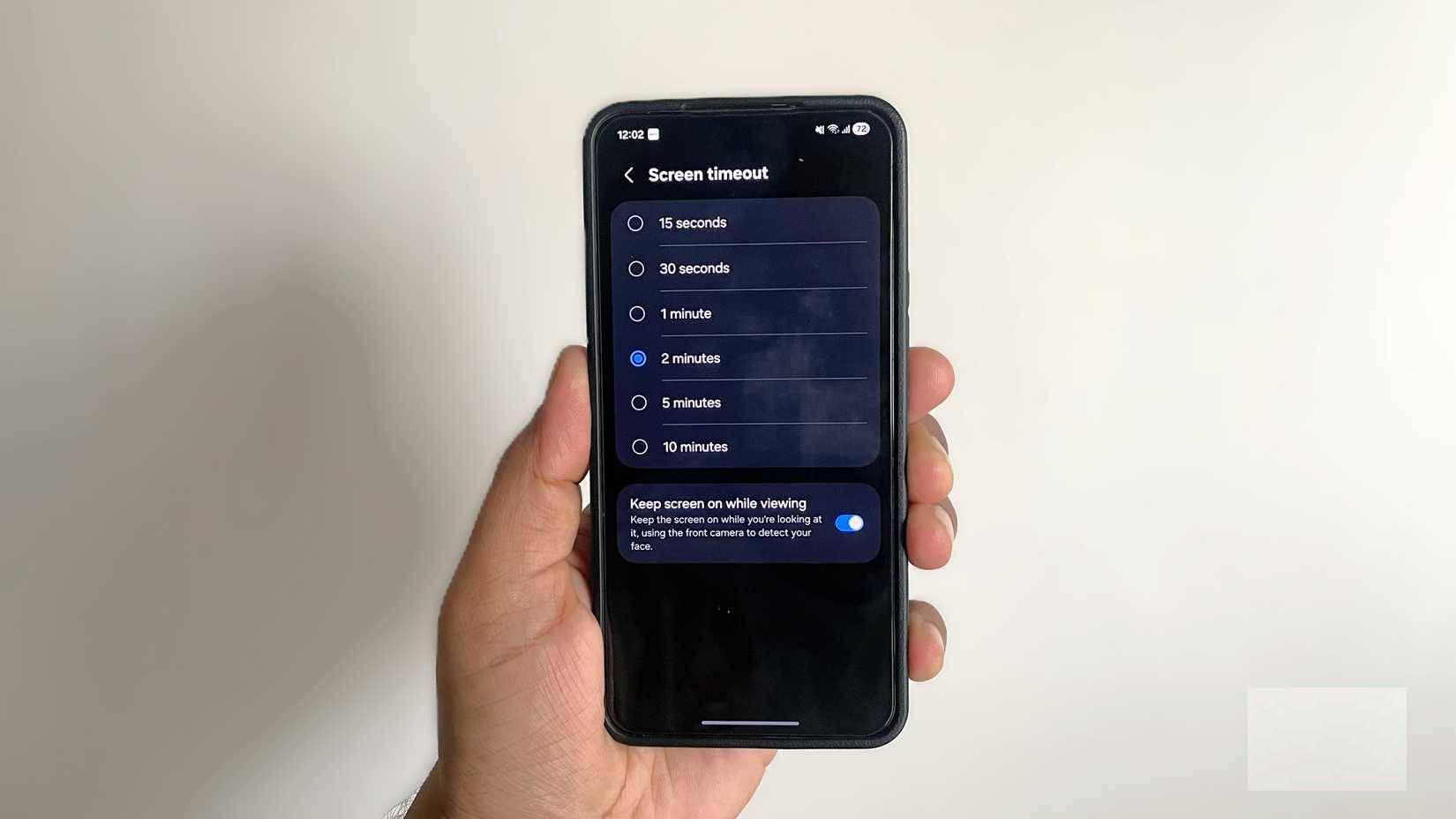 Menu thời gian chờ màn hình trên điện thoại Android
