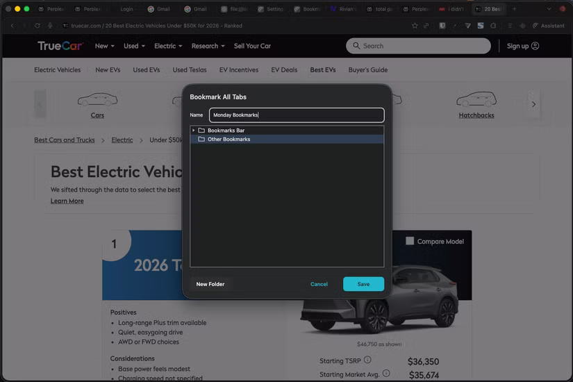 Đánh dấu các tab trong trình duyệt Perplexity Comet