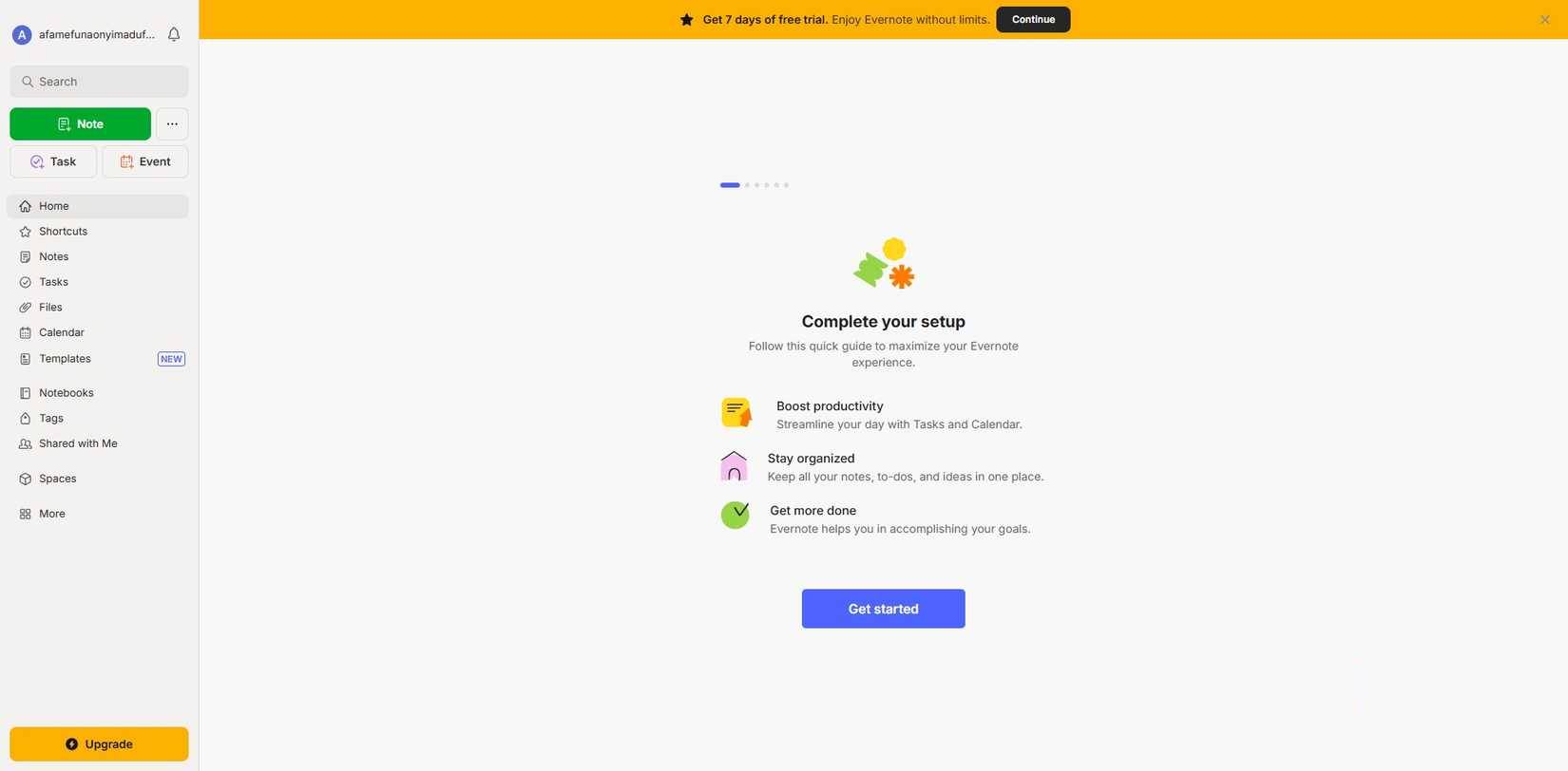 Gói lưu trữ đám mây miễn phí giới hạn của Evernote