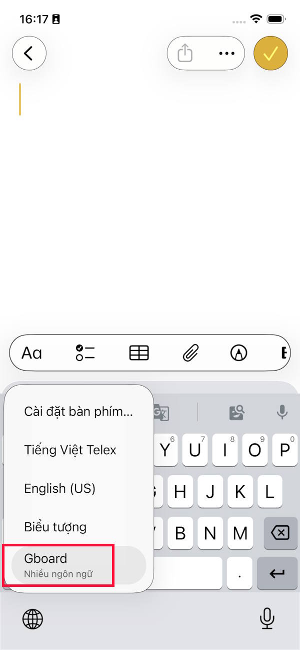 Sử dụng bàn phím Gboard trên iPhone