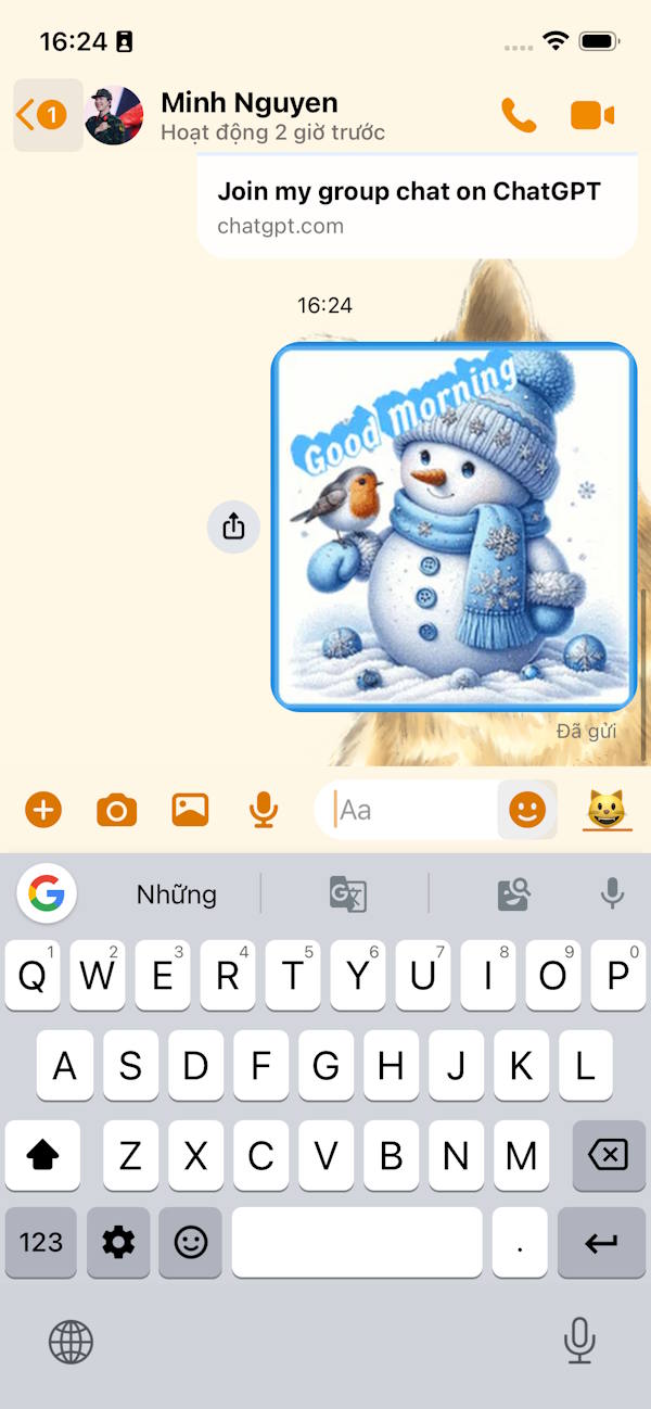 Gửi ảnh GIF trên Gboard