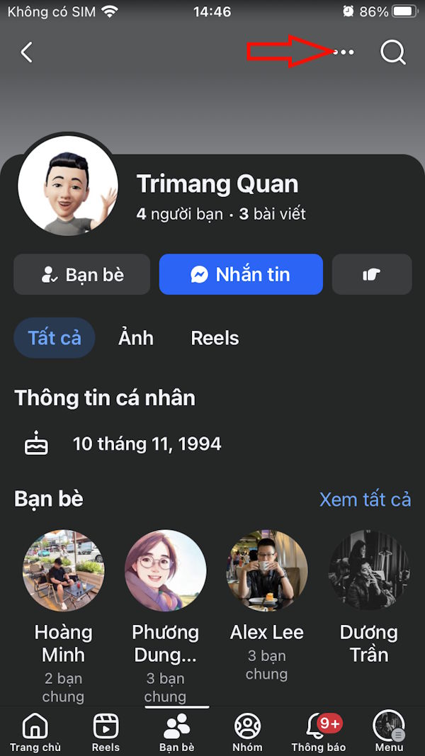 Trang Facebook bạn bè
