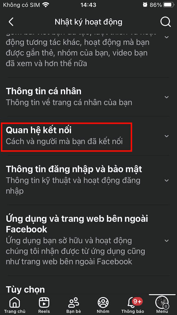 Quan hệ kết nối Facebook