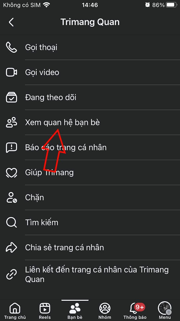 Xem quan hệ bạn bè Facebook