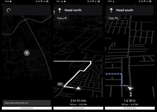 Giao diện Google Maps nền đen