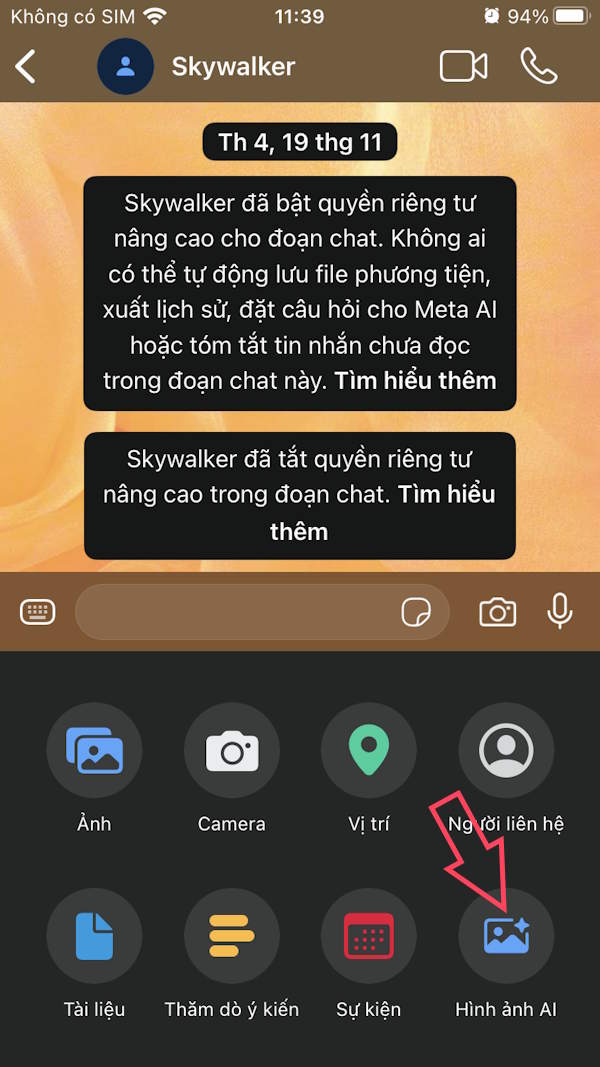 Hình ảnh AI trong WhatsApp