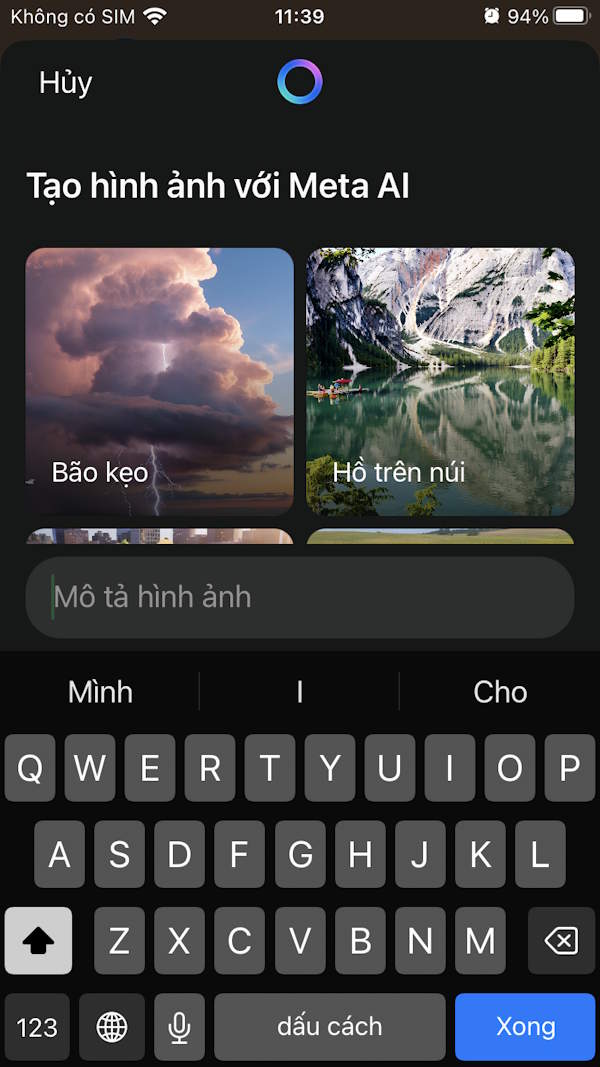 Giao diện tạo ảnh AI