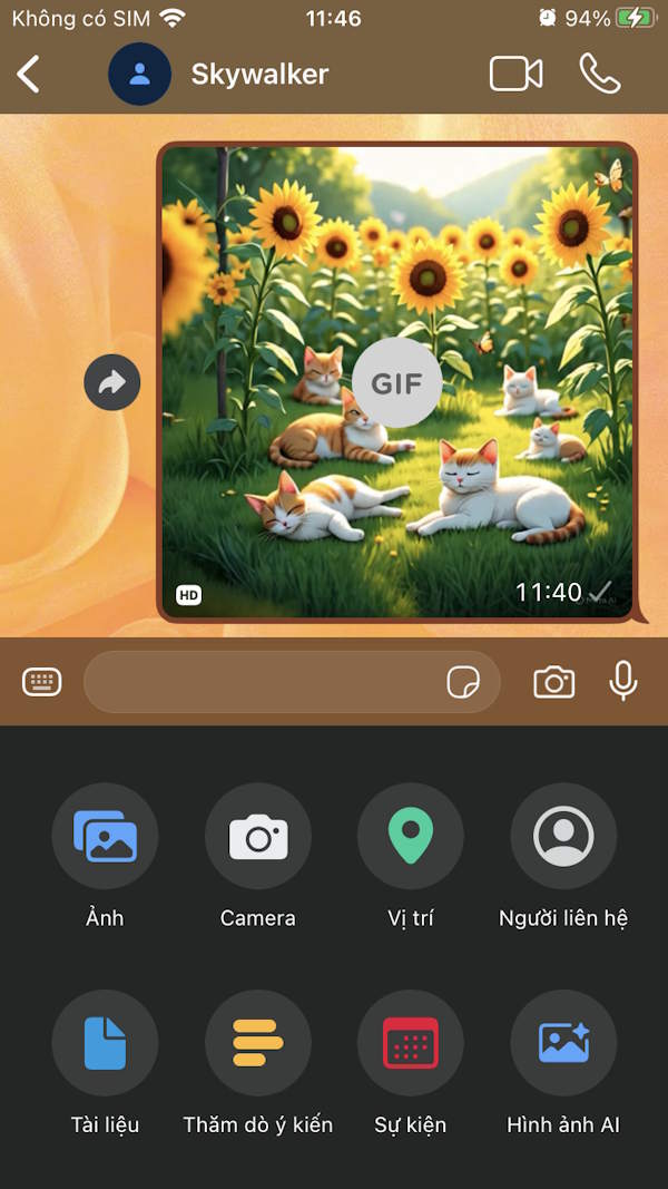 Ảnh AI tin nhắn WhatsApp