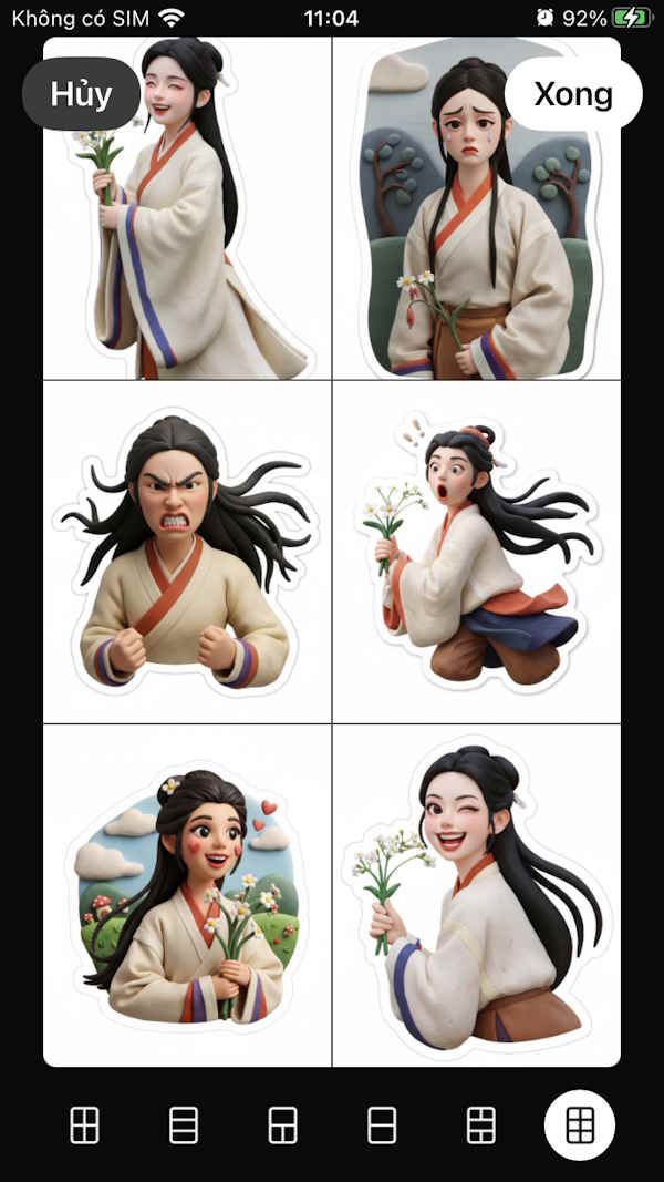 Bố cục ghép ảnh đăng status WhatsApp