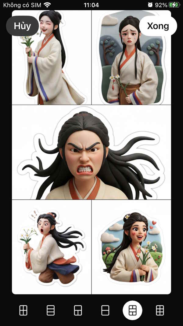 Đổi bố cục ghép ảnh đăng status WhatsApp