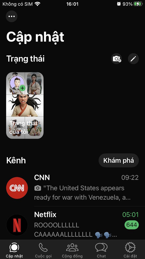 Giao diện WhatsApp