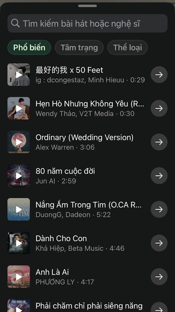 Chèn nhạc vào status WhatsApp