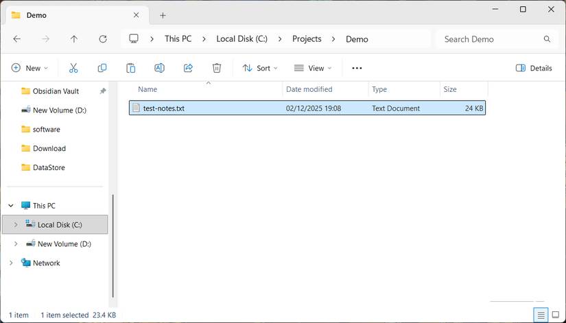 Thư mục Projects tương tự trên đường dẫn ổ C gốc