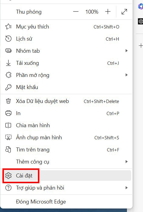 Cài đặt trình duyệt