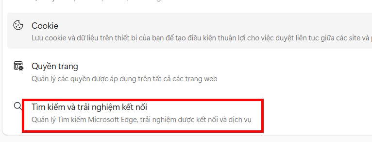 Tìm kiếm và trải nghiệm kết nối trên Edge