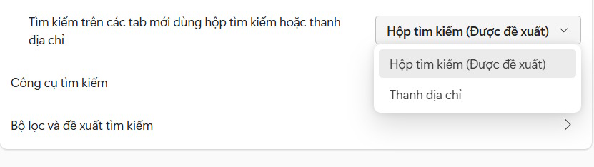 Điều chỉnh công cụ tìm kiếm mặc định trên Edge