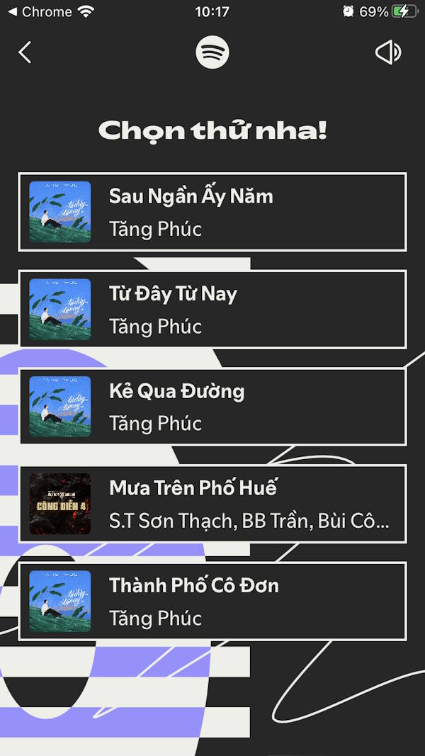 Danh sách bài hát nghe