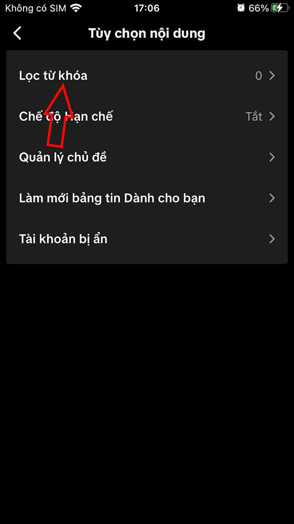 Lọc từ khóa video TikTok