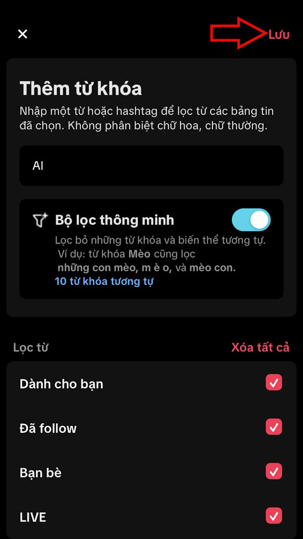 Chặn video AI tất cả nguồn cấp