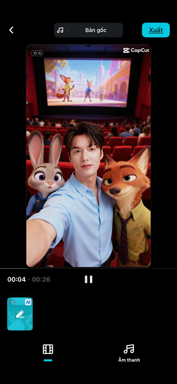 Ghép ảnh AI chụp ảnh cùng Zootopia
