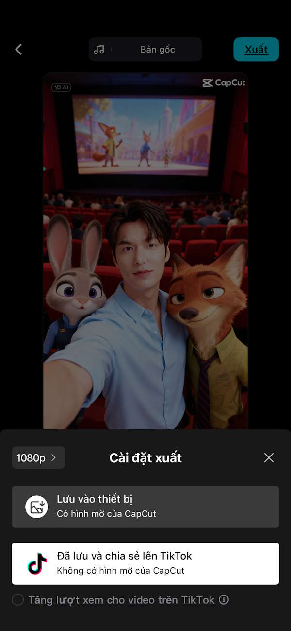 Xuất video chụp ảnh cùng Zootopia