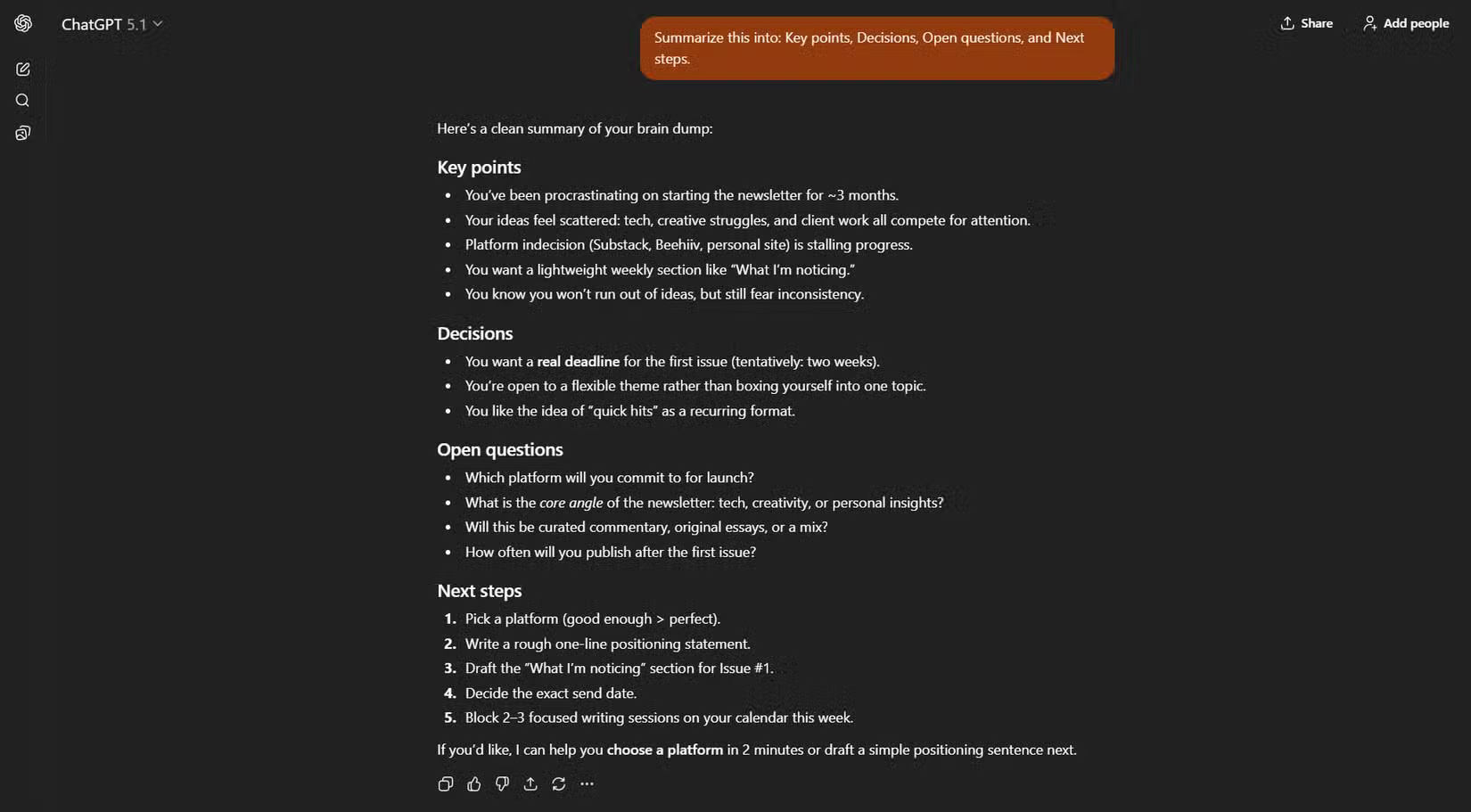 Ghi chú tóm tắt ở Voice Mode của ChatGPT