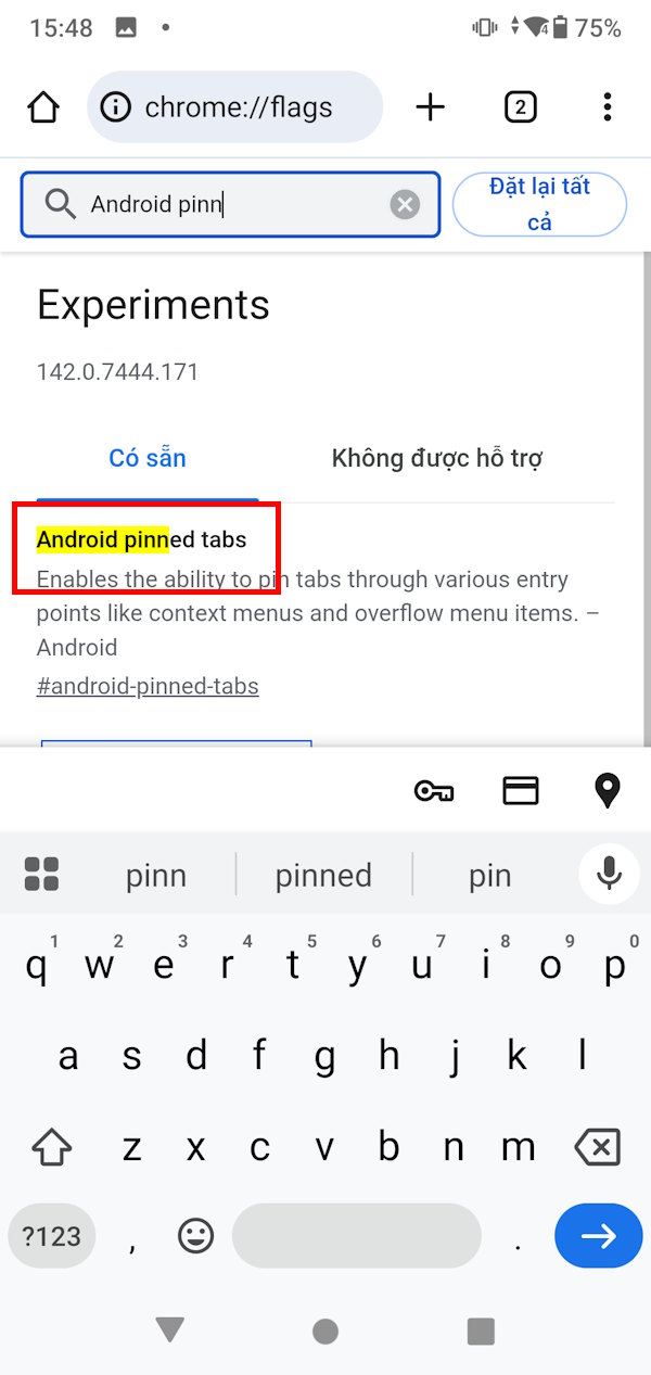Flag Android pinned tabs