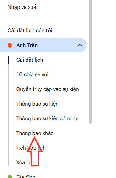 Chỉnh thông báo Google Calendar