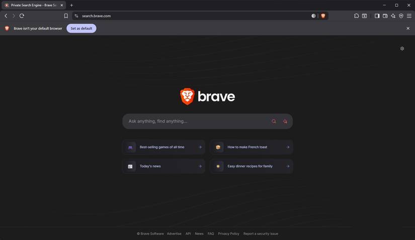 Sử dụng công cụ tìm kiếm Brave