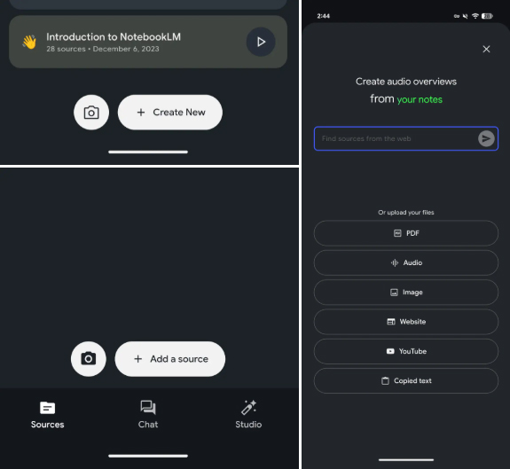 Tải ảnh lên NotebookLM