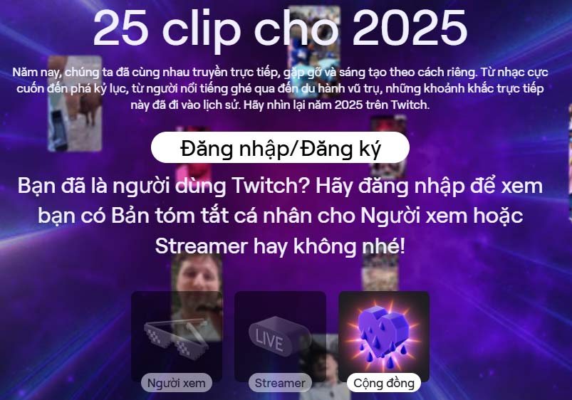Truy cập Twitch Recap 2025