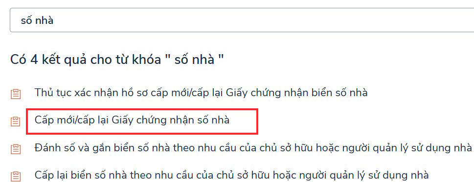 Cấp mới/cấp lại Giấy chứng nhận số nhà