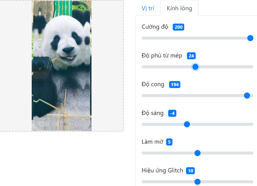 Chỉnh kiểu kính lỏng