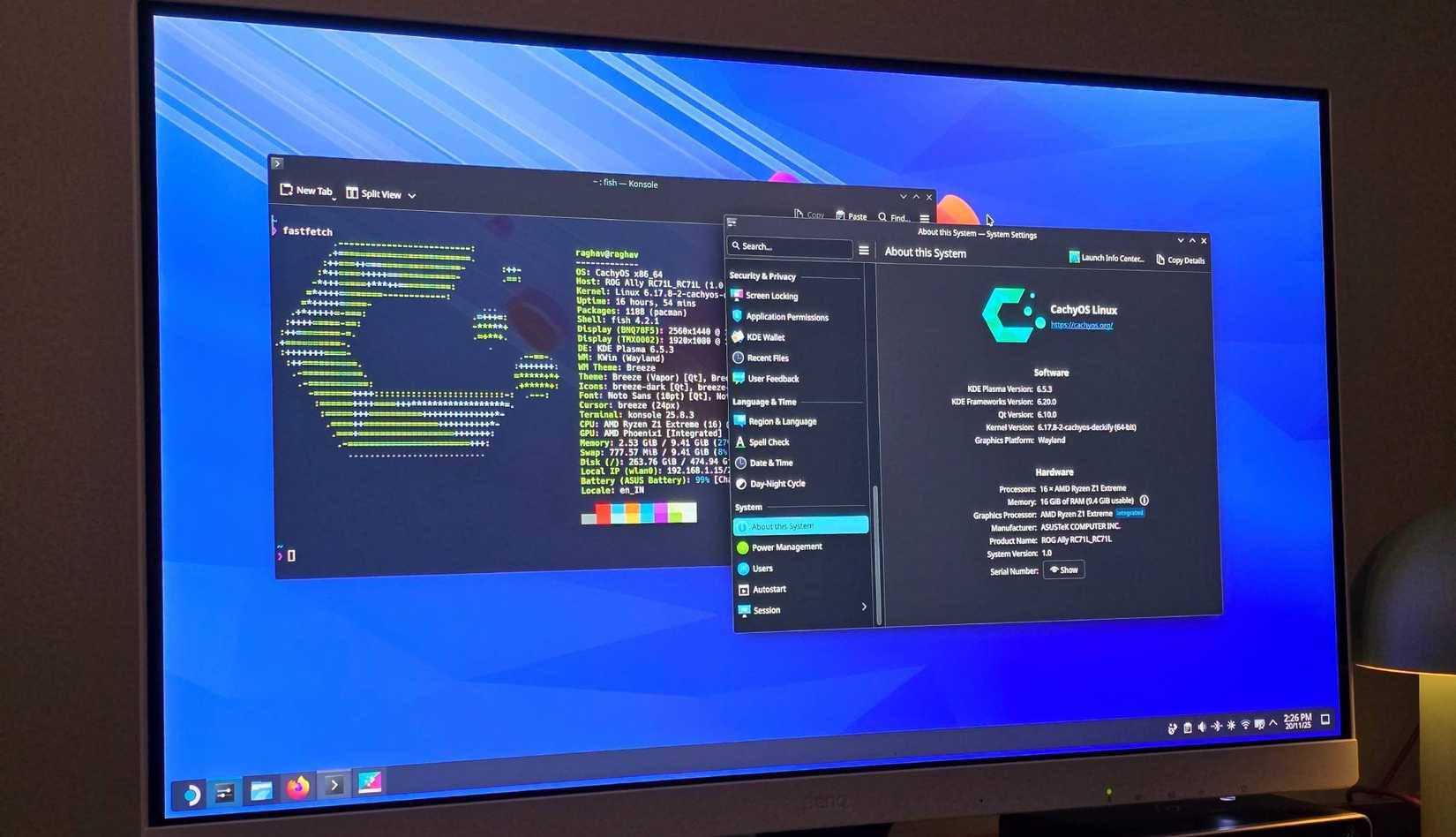 CachyOS chạy trên máy tính