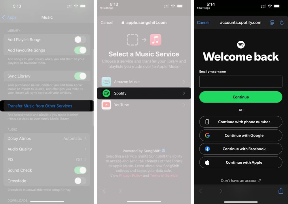 Chuyển nhạc từ Spotify sang Apple Music