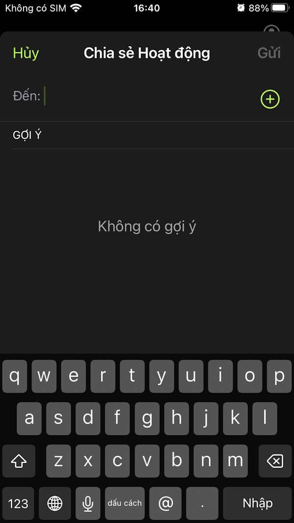 Nhập người chia sẻ hoạt động Thể dụ