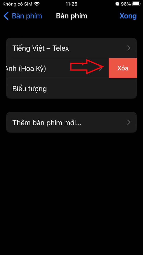 Xóa bàn phím bên thứ 3