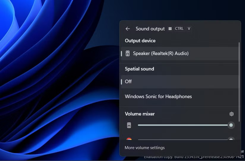 Thiết bị âm thanh trong khay hệ thống