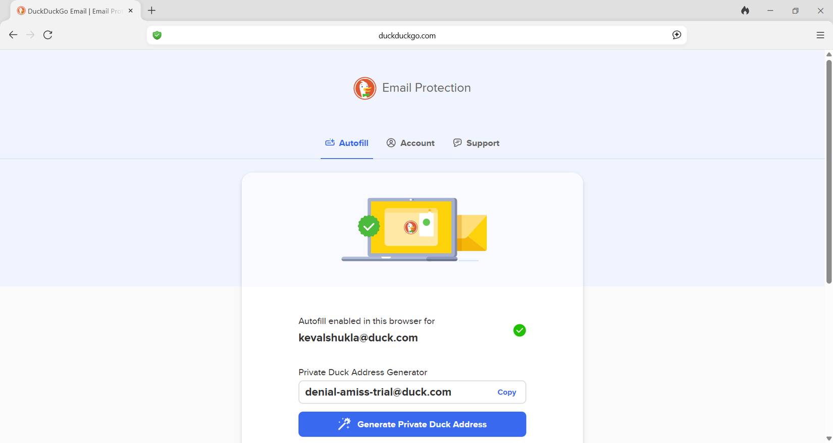 Bảo vệ email trong trình duyệt DuckDuckGo