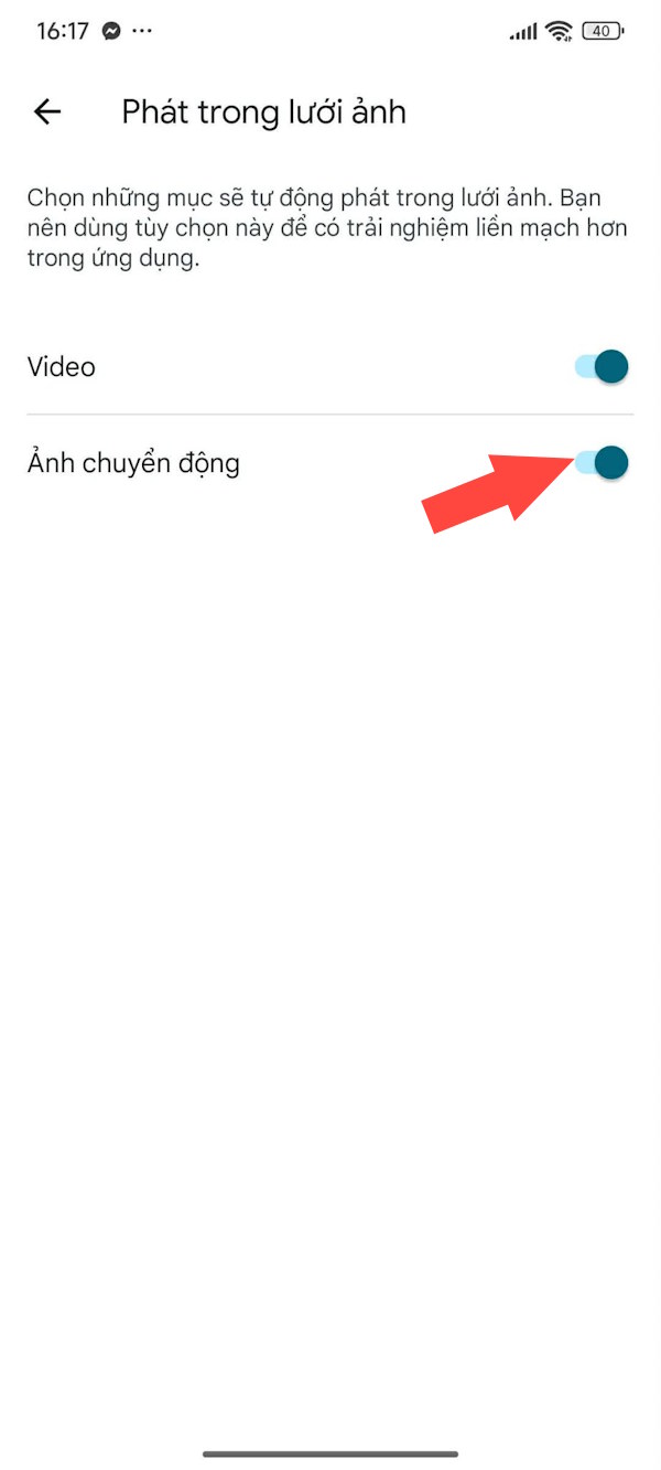 Ảnh chuyển động Google Photos