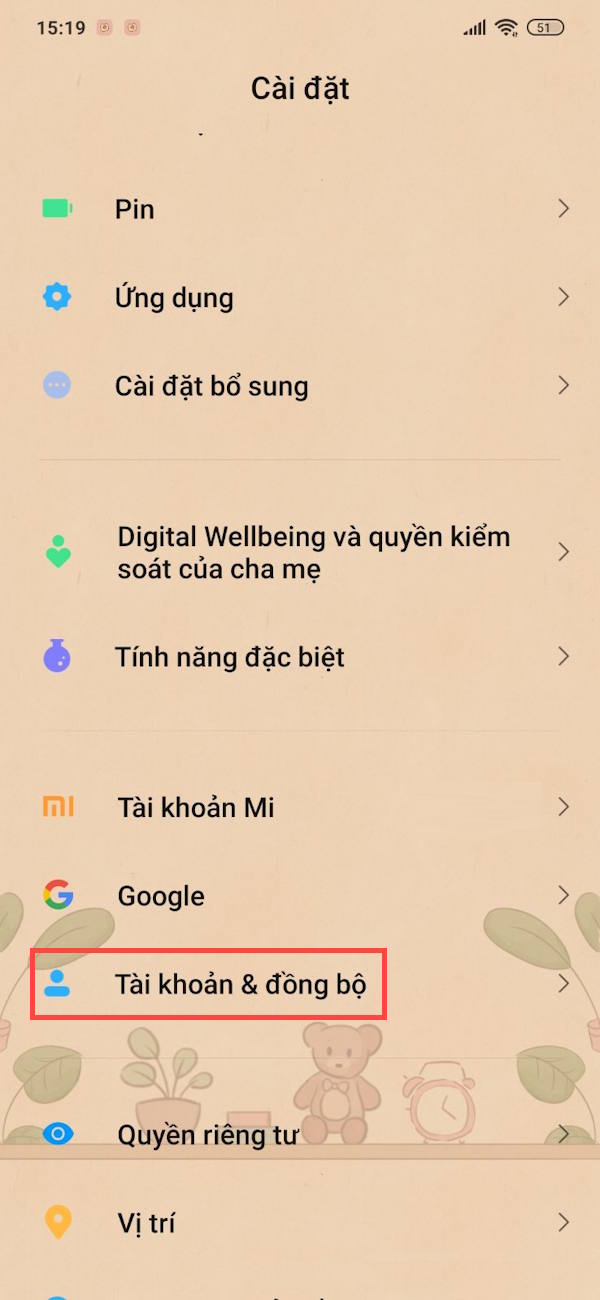 Tài khoản đồng bộ Google