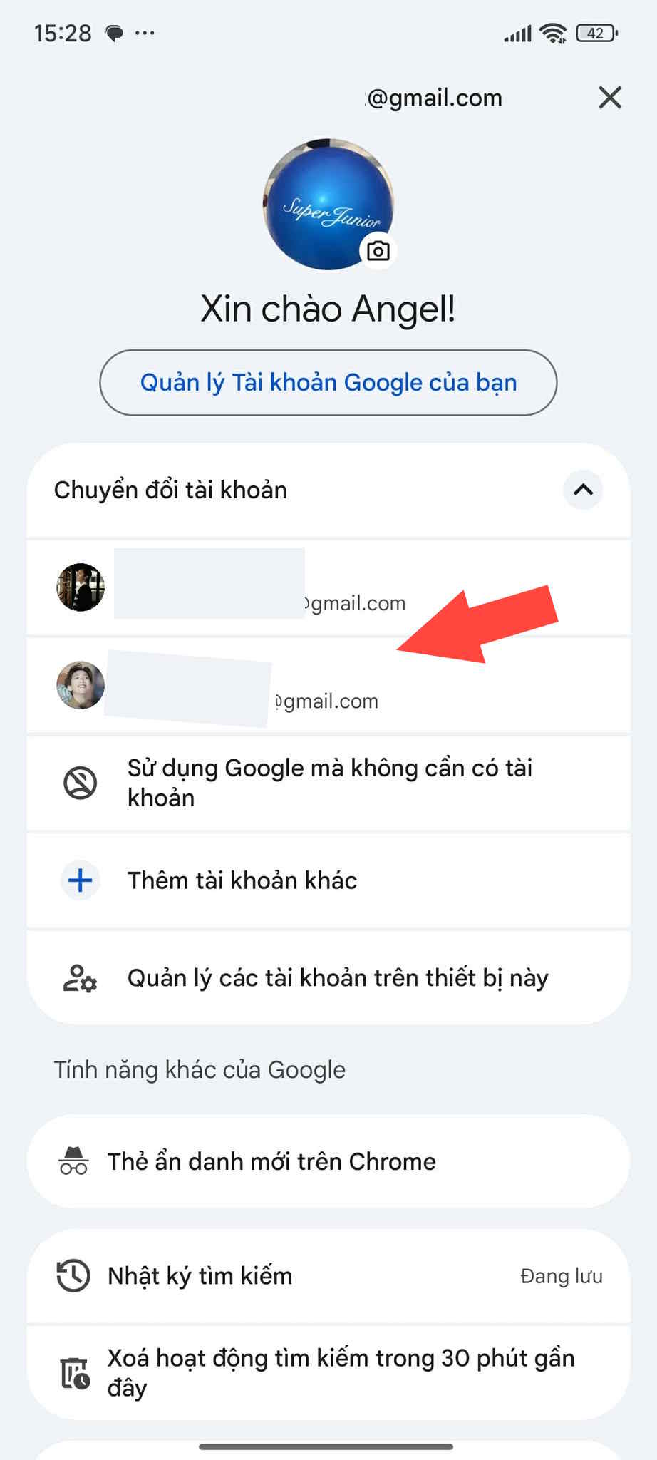 Truy cập tài khoản Google
