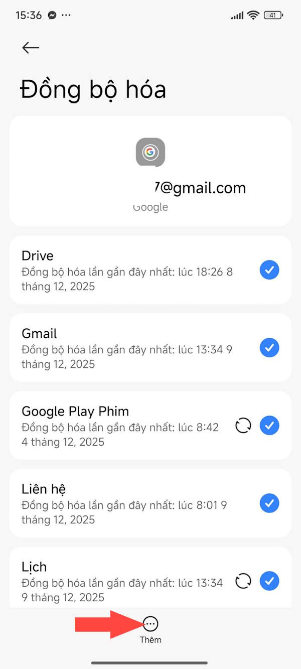 Tùy chọn tài khoản Google