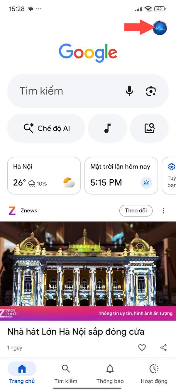 Truy cập tài khoản Google