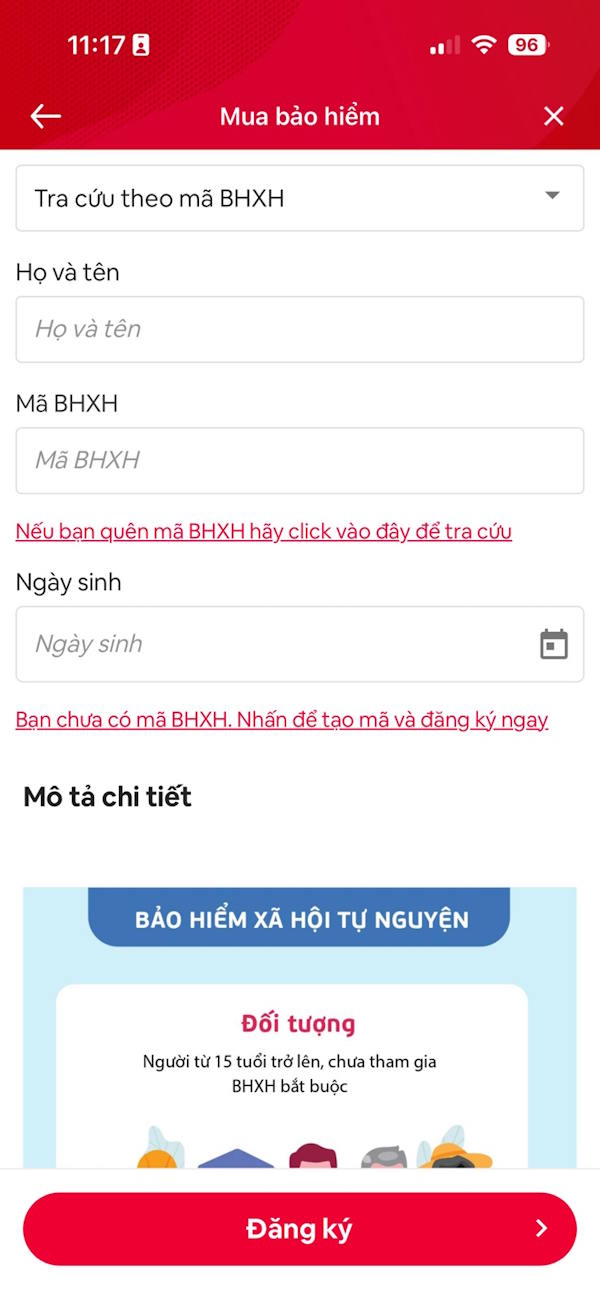 Tìm kiếm mã BHYT, BHXH